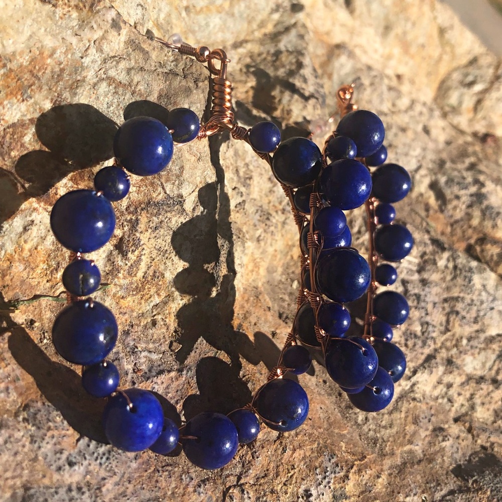 Blueberry Hoops (Lapis Lazuli)
